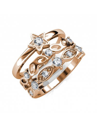 Solar Ring - Rose Gold and Crystal