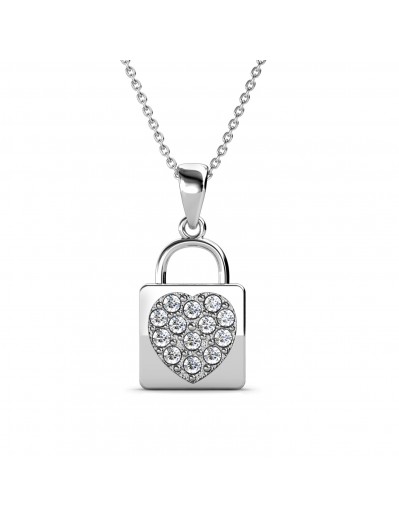 Lock Heart Pendant - Silver...