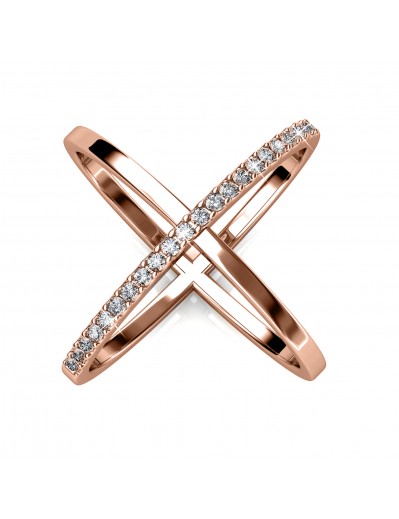 Bague X Duo - Or Rosé et Multi