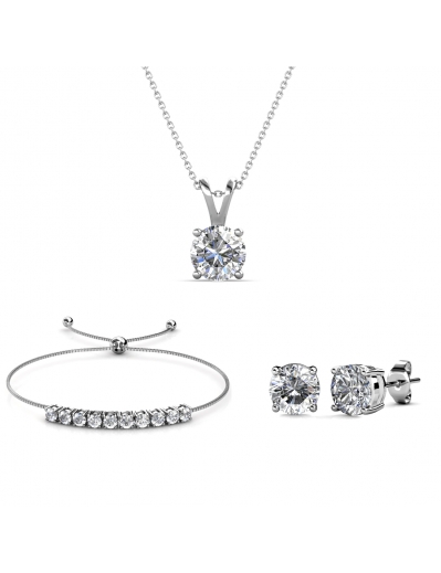 Crystal Mia Set and Box - Silver and Crystal