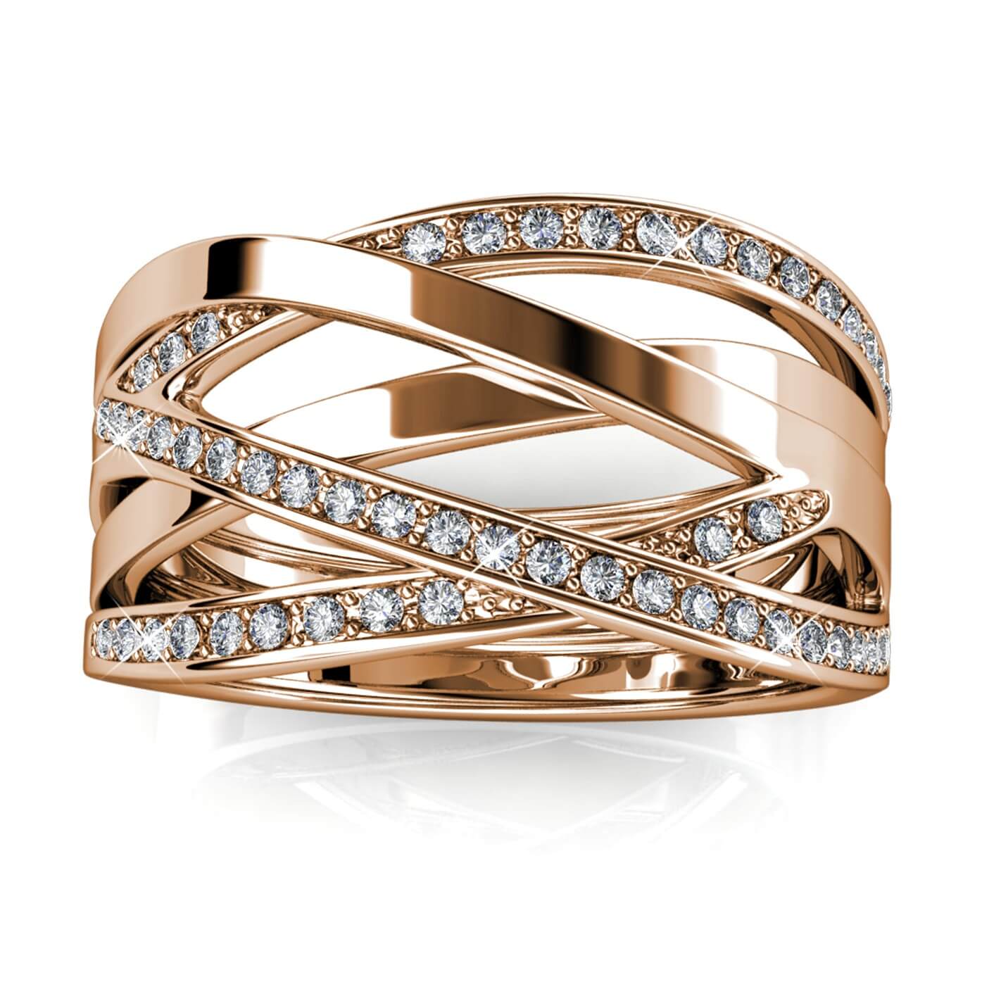 Bague Plaqué Or 14 Carats Sertie D'un Cristal - Taille 52 - Occasion