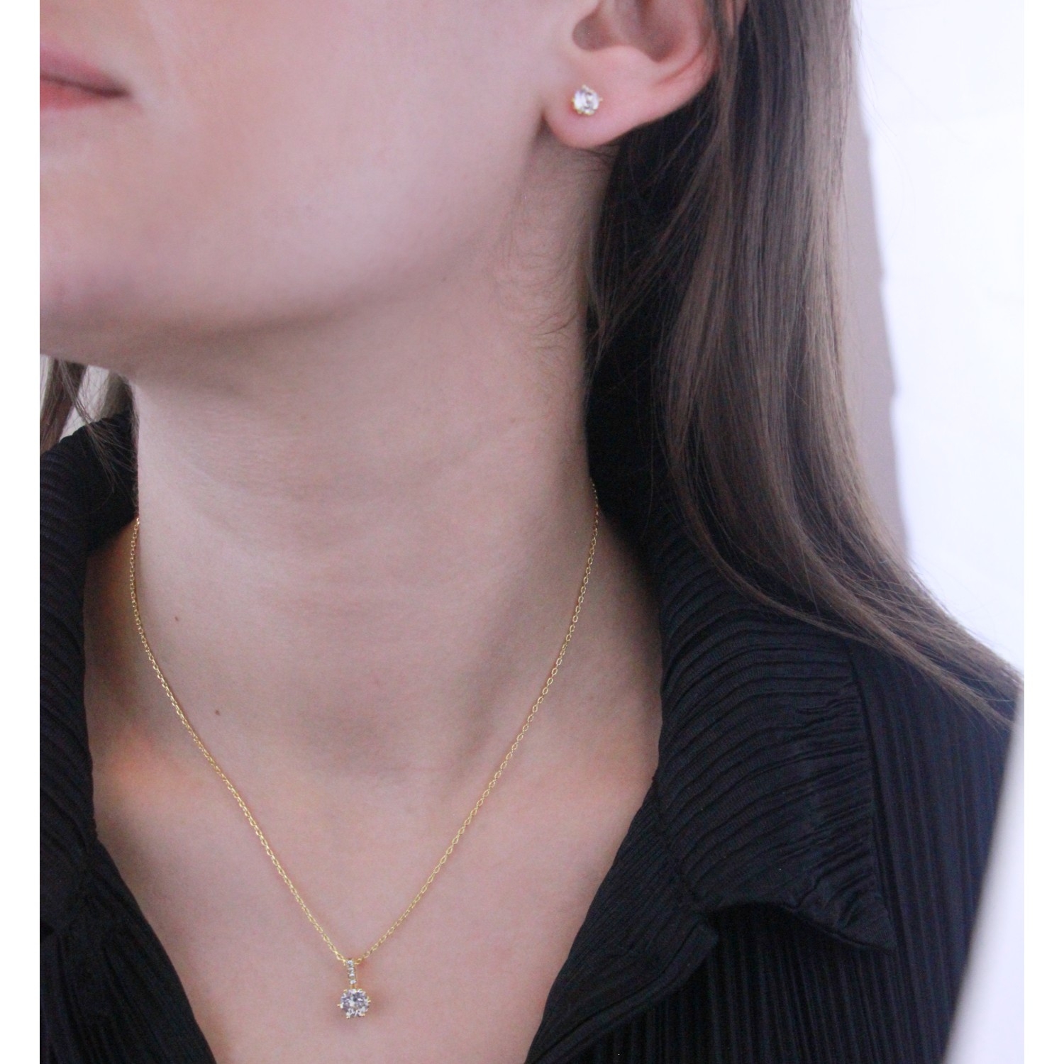 Parure 069 pendentif et boucles d'oreilles main image 0