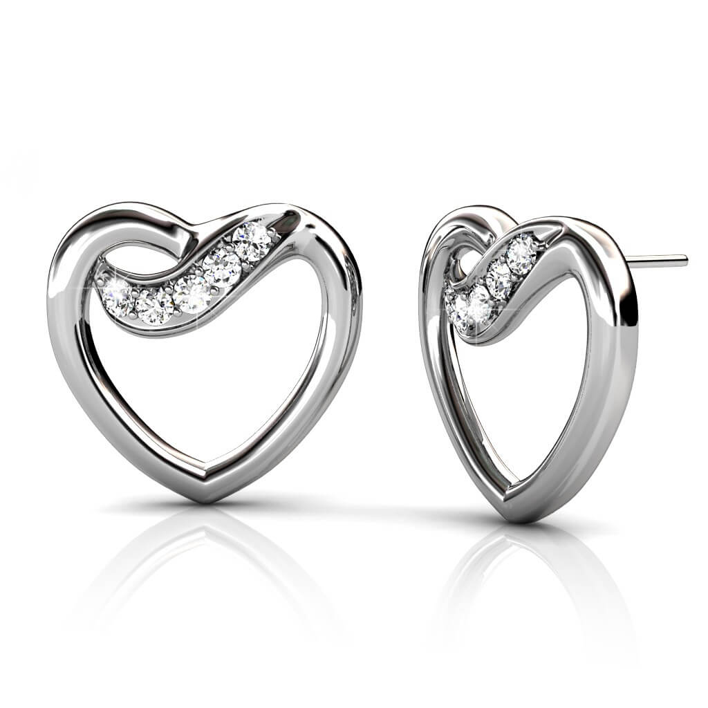 Boucles d'oreilles Angel - Argenté et Cristal