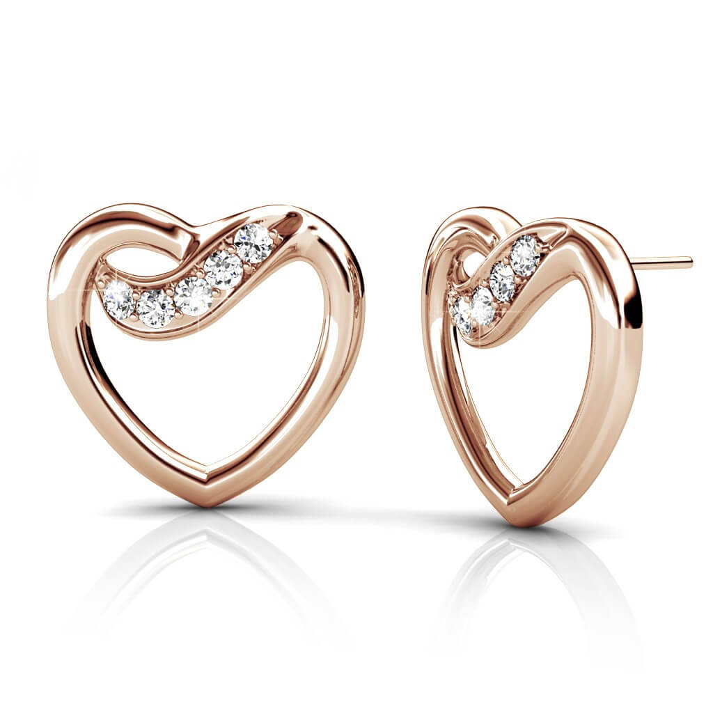 Boucles d'oreilles Angel - Or Rosé et Cristal