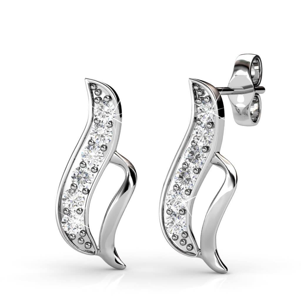 Boucles d'oreilles Destiny - Argenté et Cristal