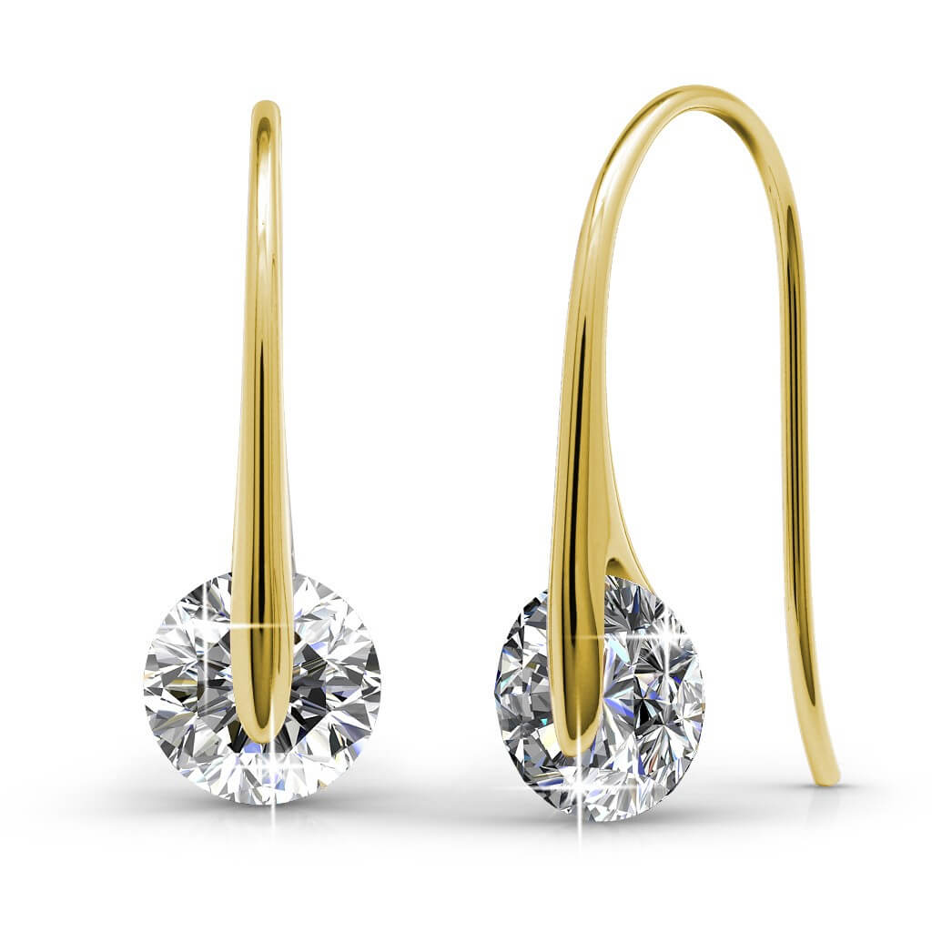 Boucles d'oreilles Classy - Doré et Cristal