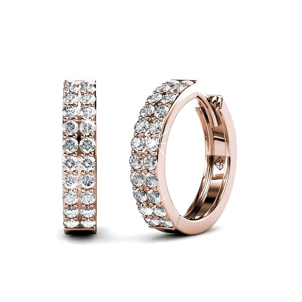 Boucles d'oreilles Glamour - Or Rosé et Cristal