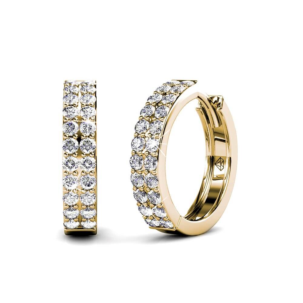 Boucles d'oreilles Glamour - Doré et Cristal