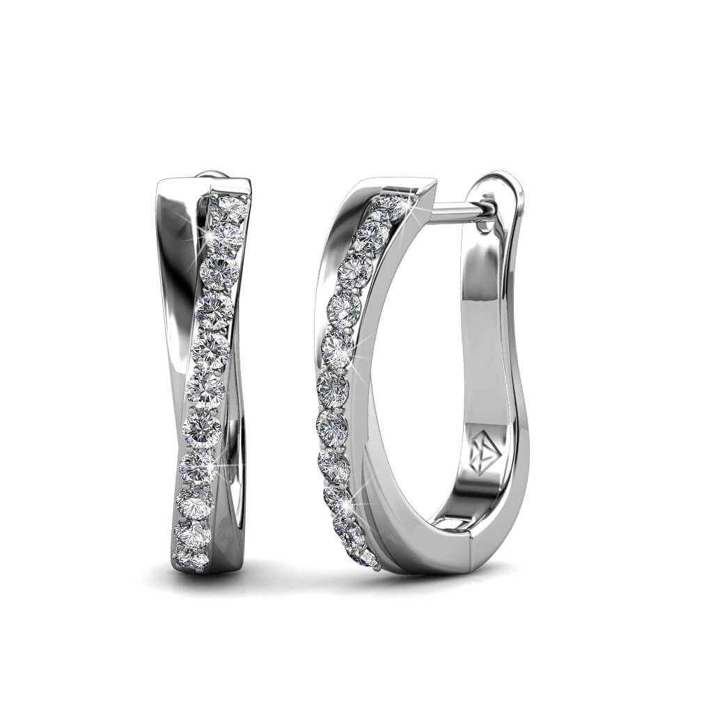 Boucles d'oreilles Criss - Argenté et Cristal