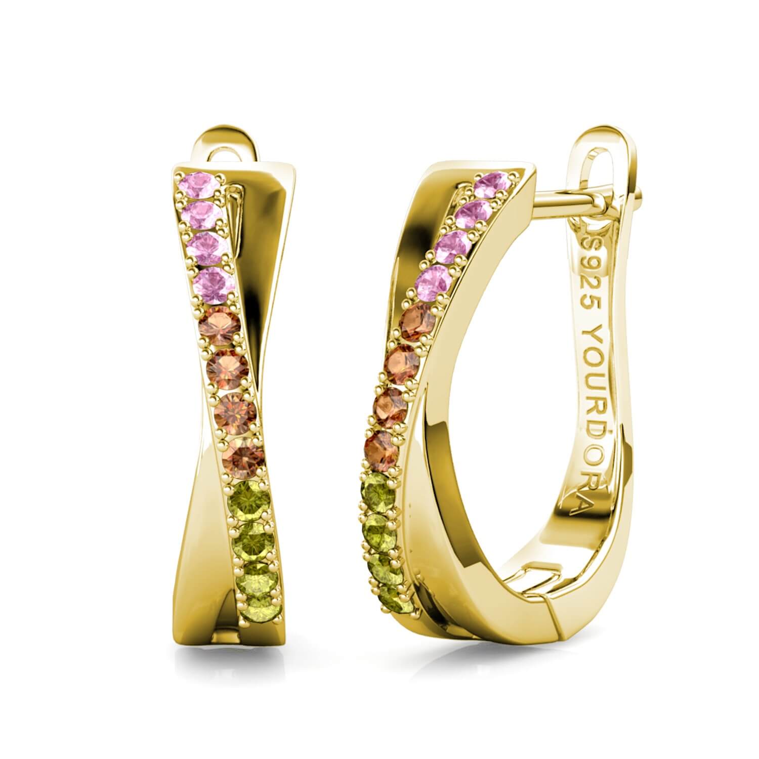 Boucles d'oreilles Criss - Doré et Cristal