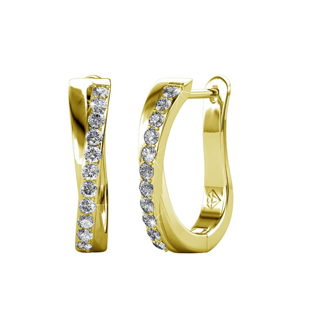 Boucles d'oreilles Criss - Doré et Cristal