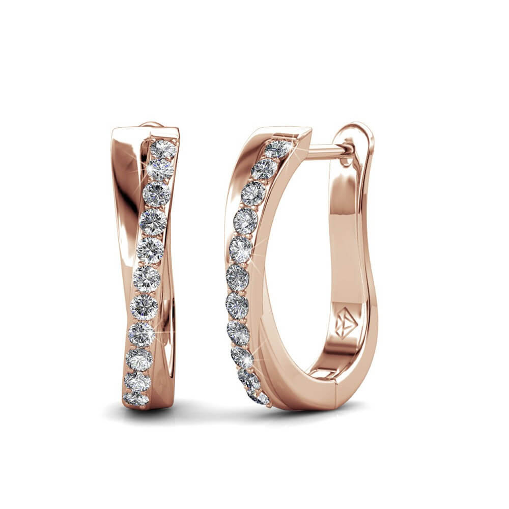 Boucles d'oreilles Criss - Or Rosé et Cristal