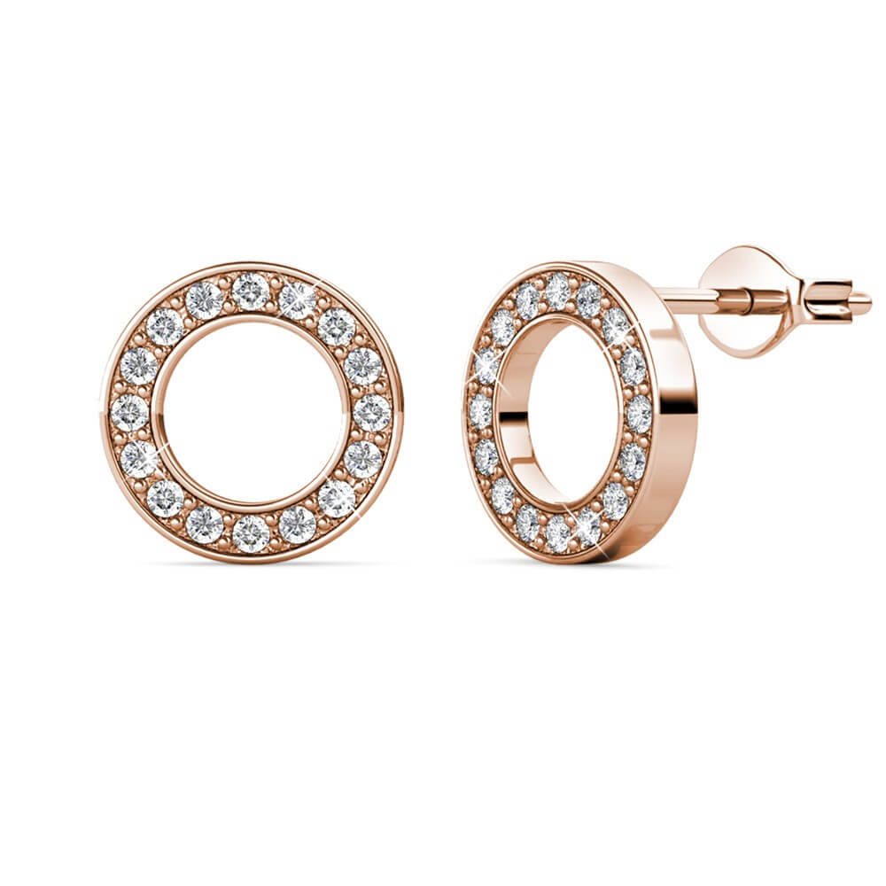 Boucles d'oreilles Ophir - Or Rosé et Cristal