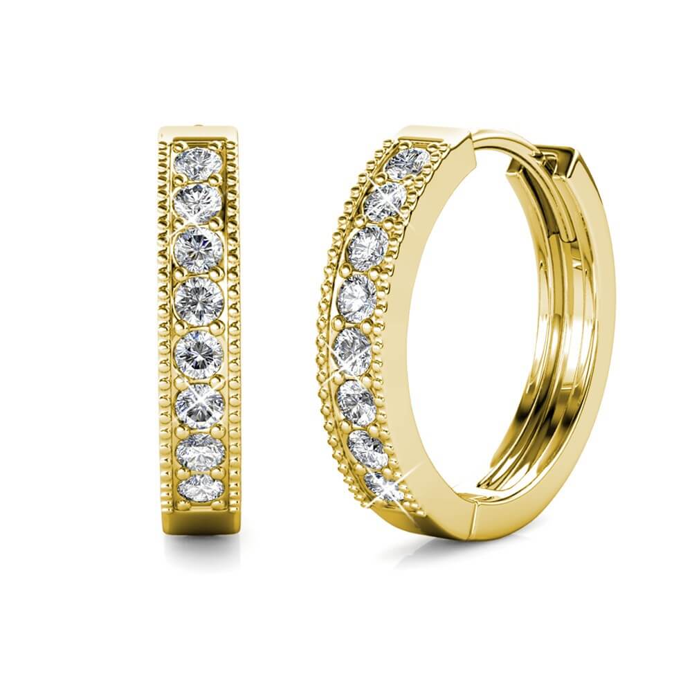 Boucles d'oreilles Eclat - Doré et Cristal