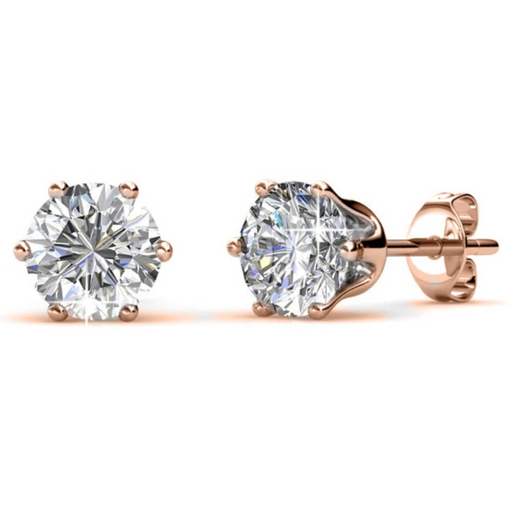 Boucles d'oreilles Birth Stone Avril - Or Rosé et Cristal