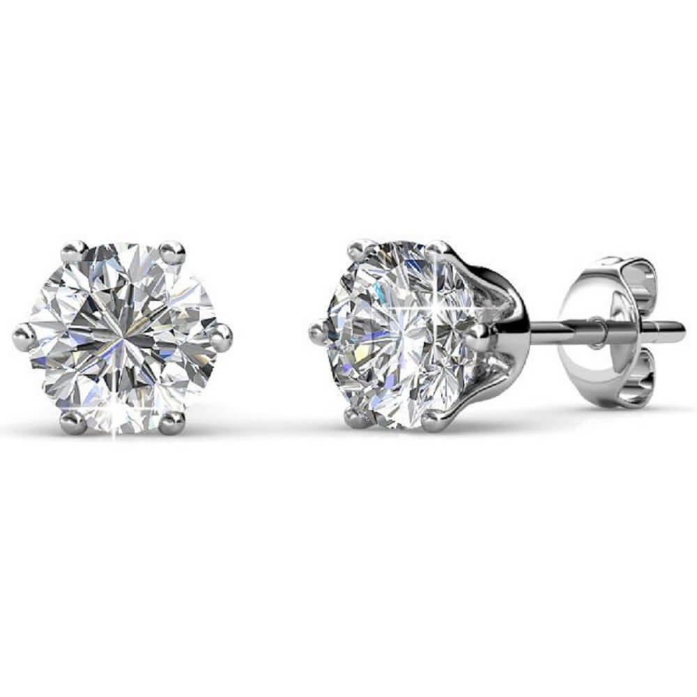 Boucles d'oreilles Birth Stone Avril - Argenté et Cristal