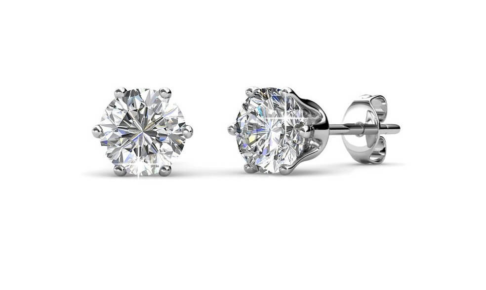 Boucles d'oreilles Birth Stone Avril - Argenté et Cristal