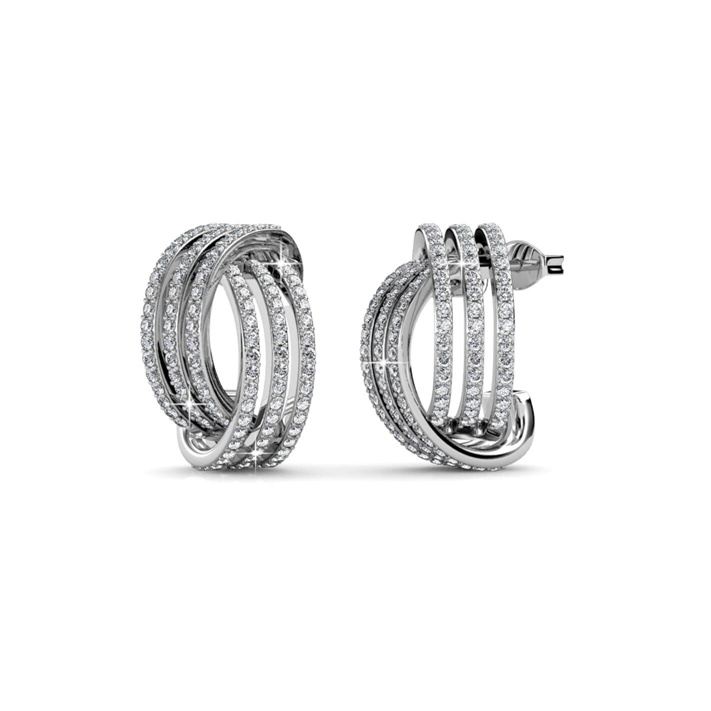 Boucles d'oreilles Cherish - Argenté et Cristal