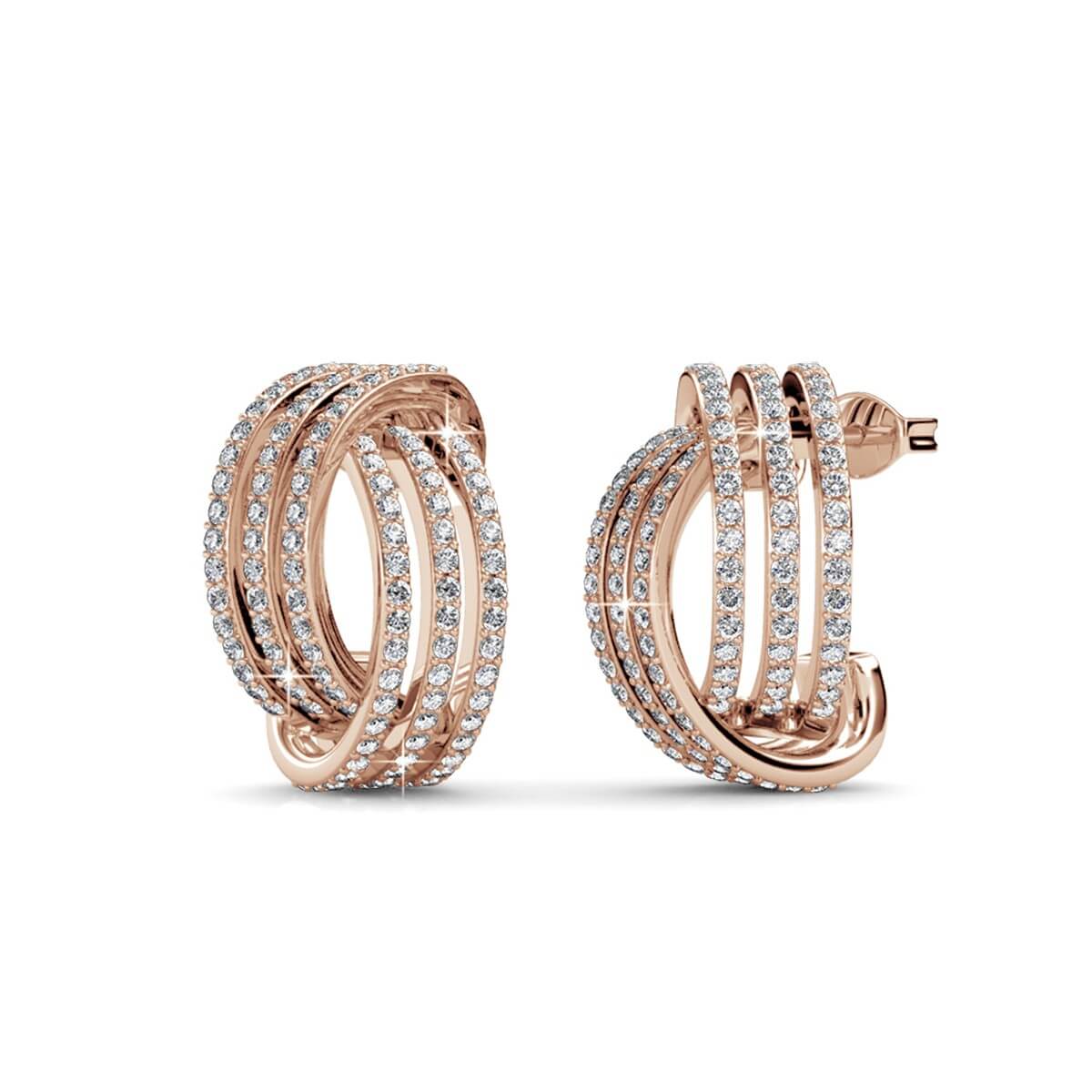 Boucles d'oreilles Cherish - Or Rosé et Cristal