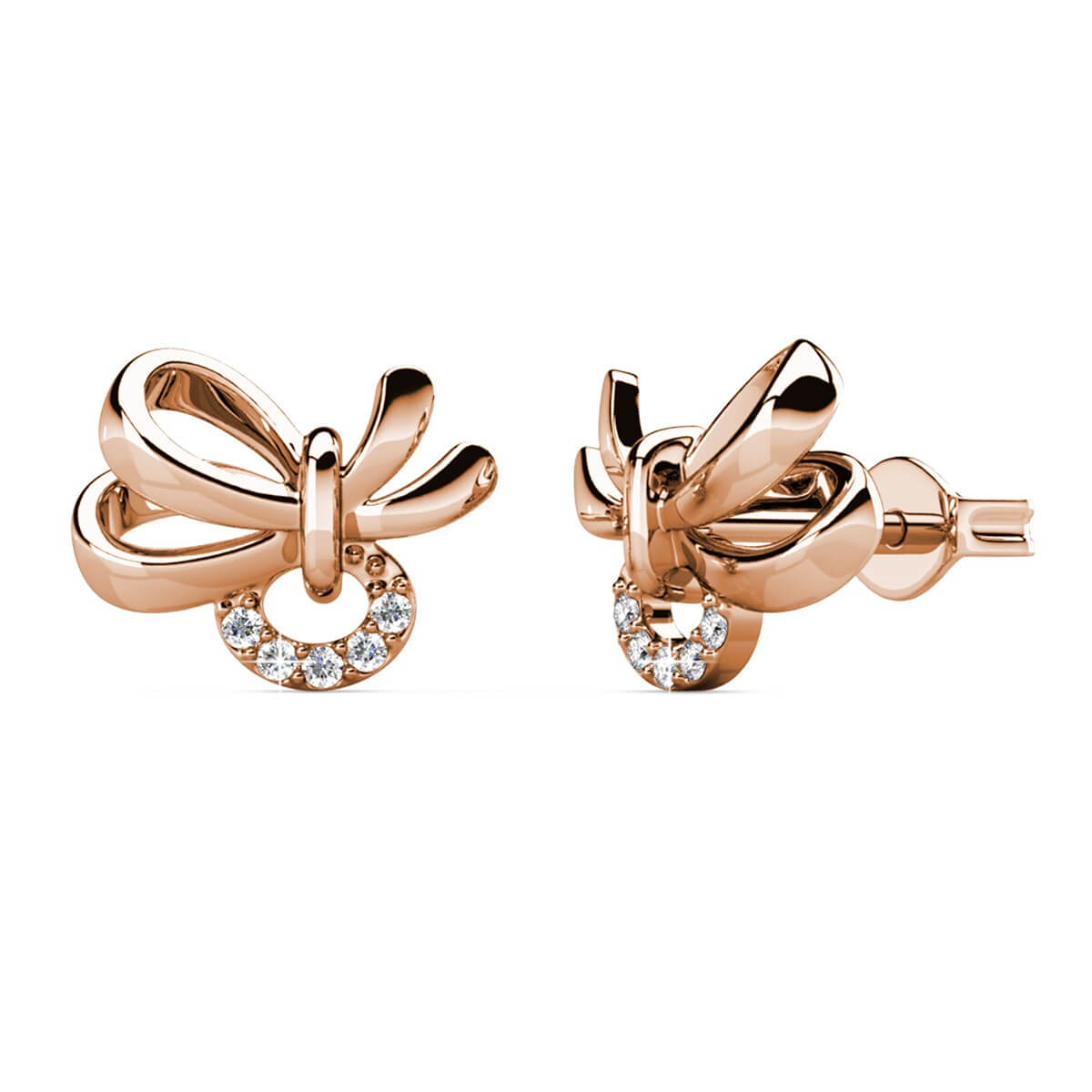 Boucles d'oreilles Posie - Or Rosé et Cristal