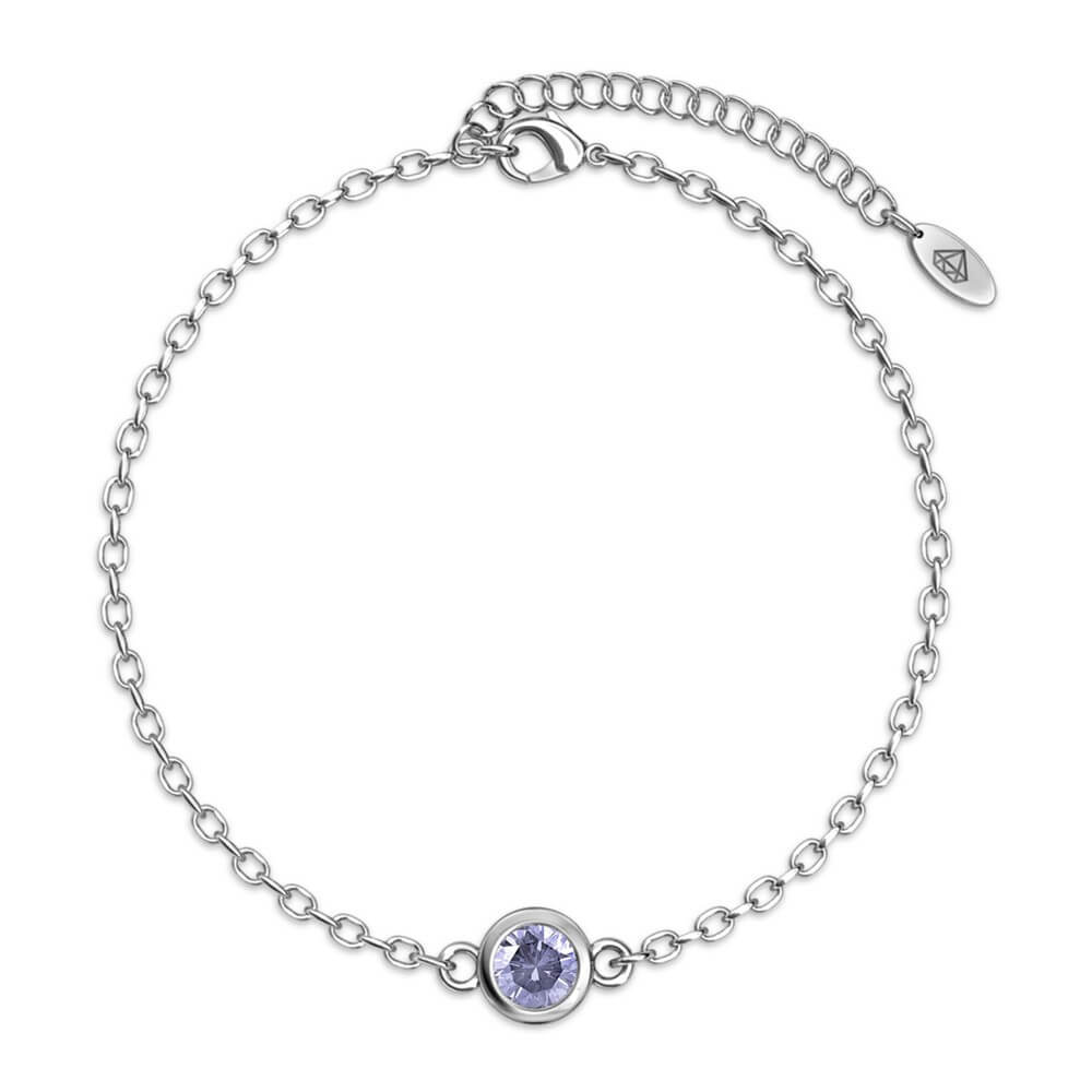 Bracelet Birth Stone - Argenté et Violet