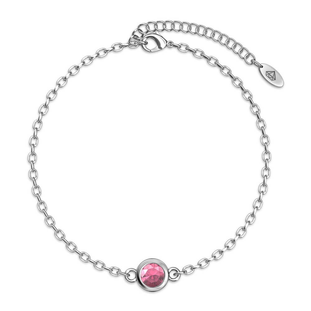 Bracelet Birth Stone - Argenté et Rose