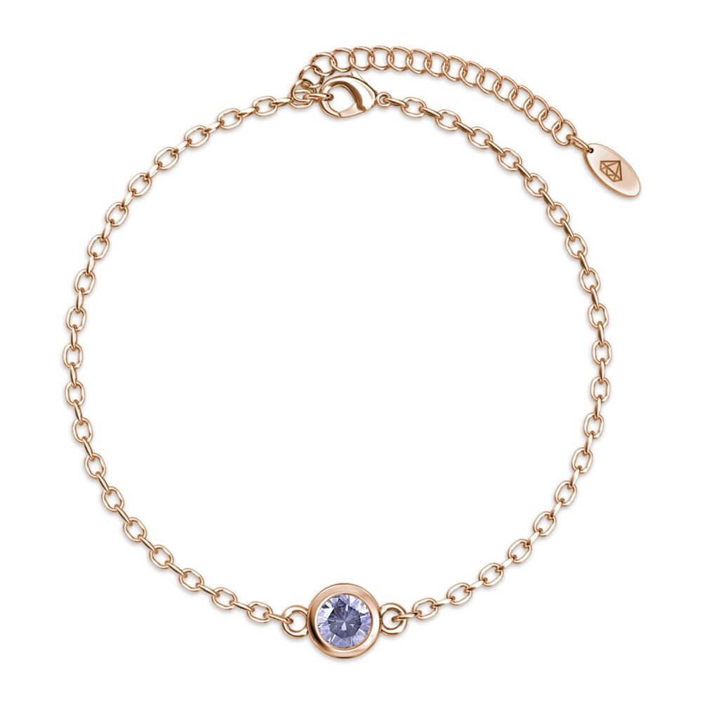 Bracelet Birth Stone - Or Rosé et Violet