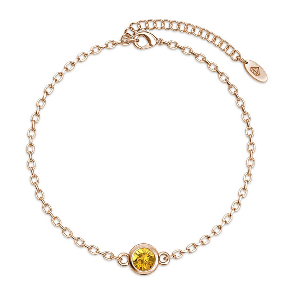 Birth Stone Bracelet - Rose Gold and Yellow