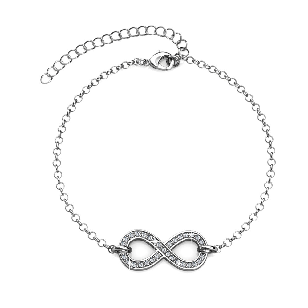 Bracelet Infinity Eight - Argenté et Cristal