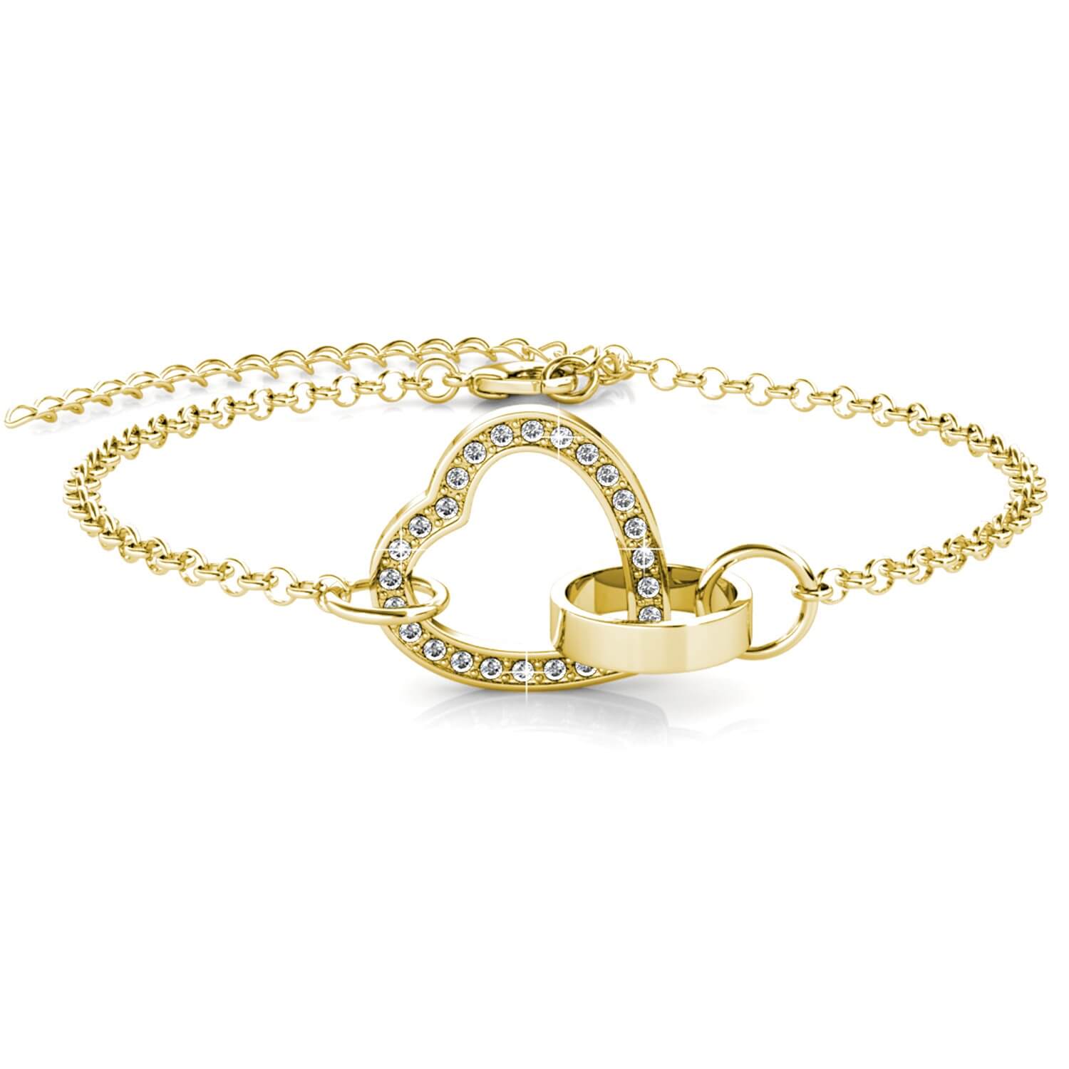 Bracelet Locked Heart - Doré et Cristal