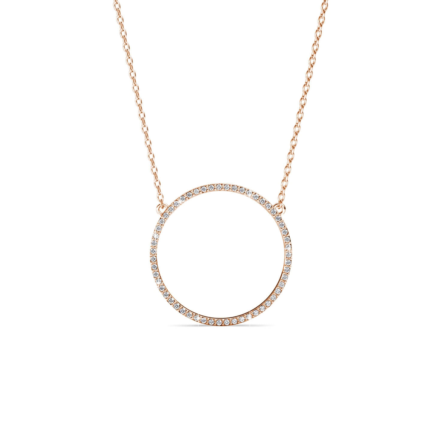 Olina Necklace - Rose Gold and Crystal
