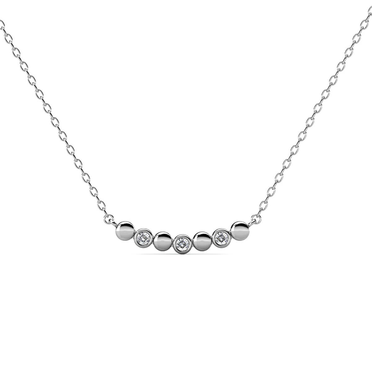 Evelyne Necklace - Silver and Crystal