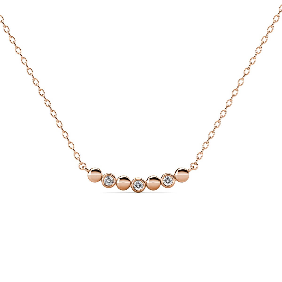 Evelyne Necklace - Rose Gold and Crystal