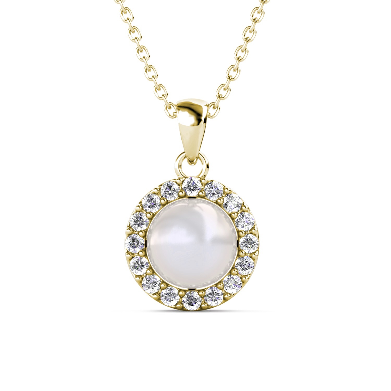 Pendentifs Circlet Pearl - Doré et Cristal