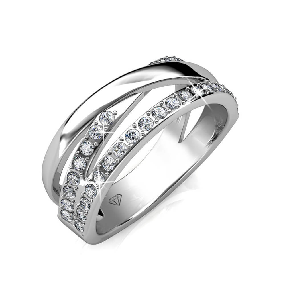 Bague Kris - Argenté et Cristal