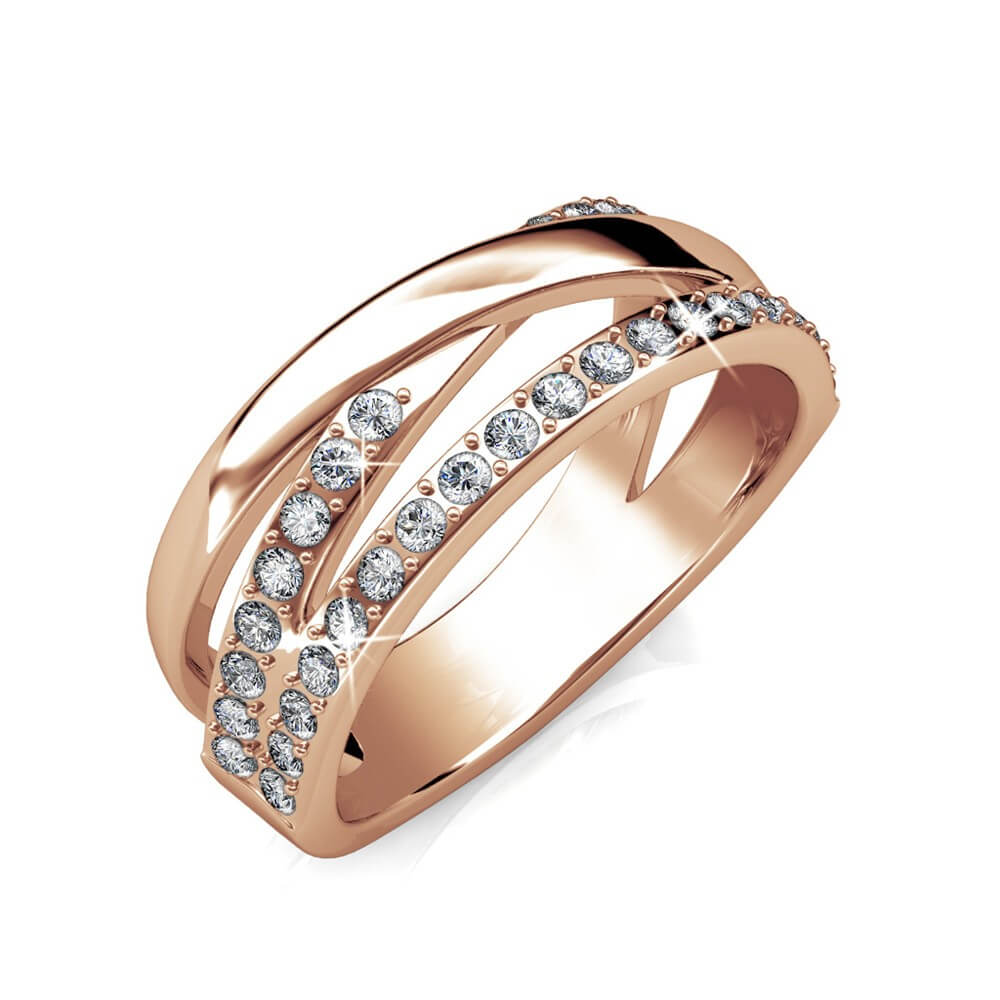 Bague Kris - Or Rosé et Cristal