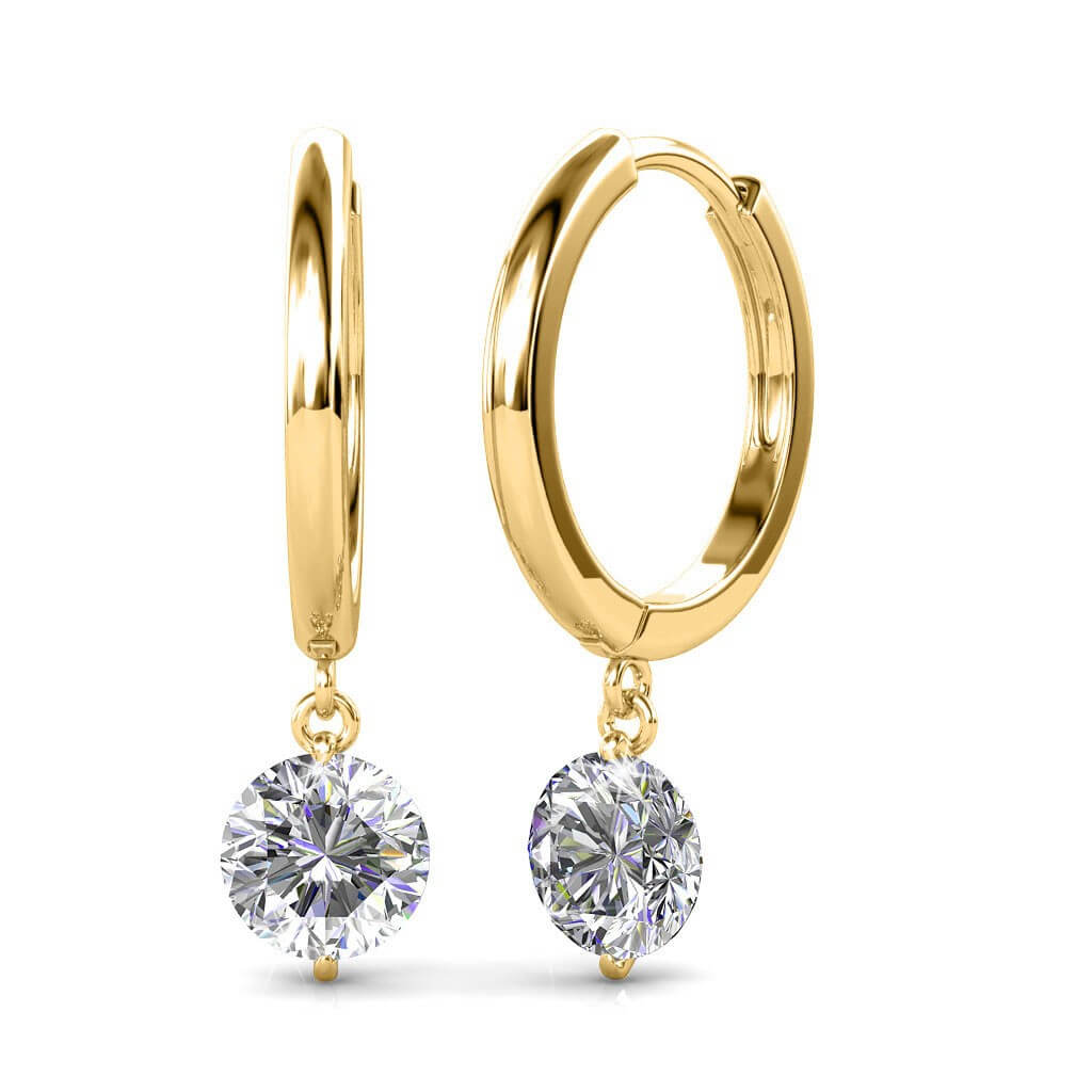 Boucles d'oreilles Grace - Doré et Cristal