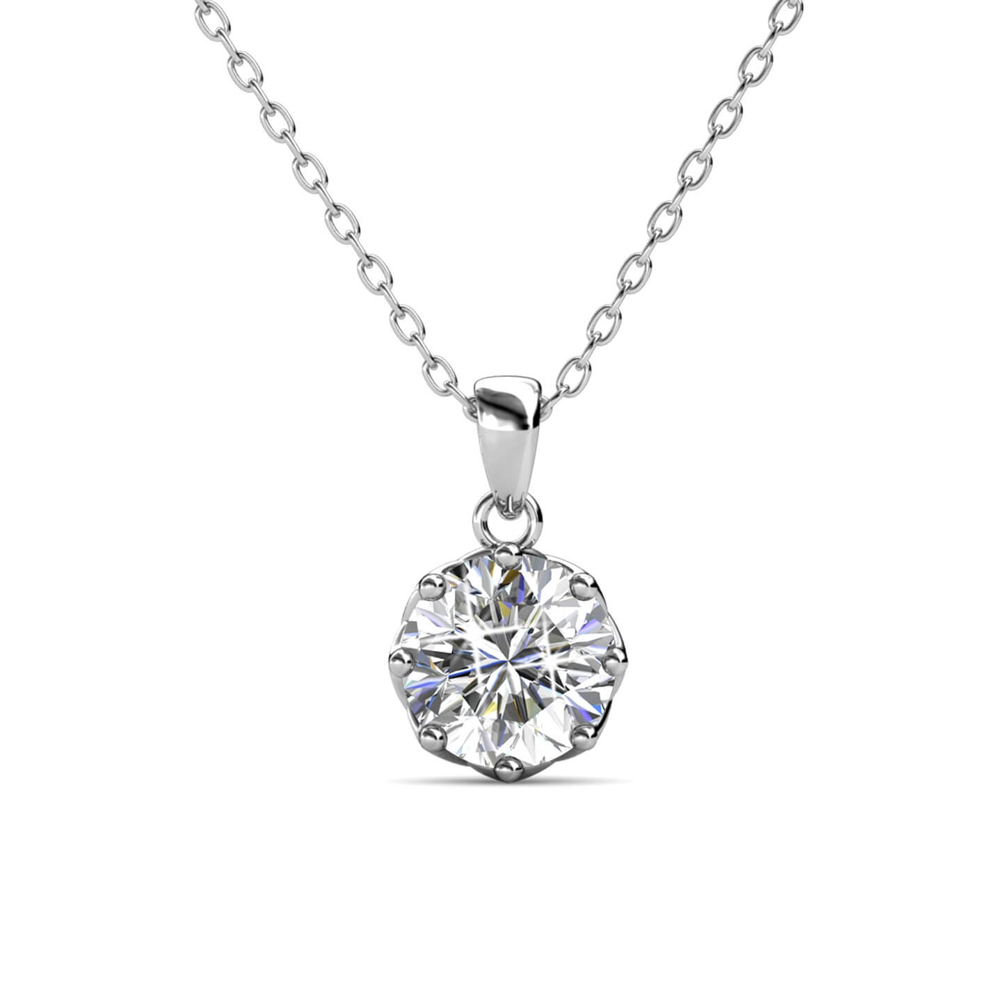 Lily Pendants - Silver and Crystal