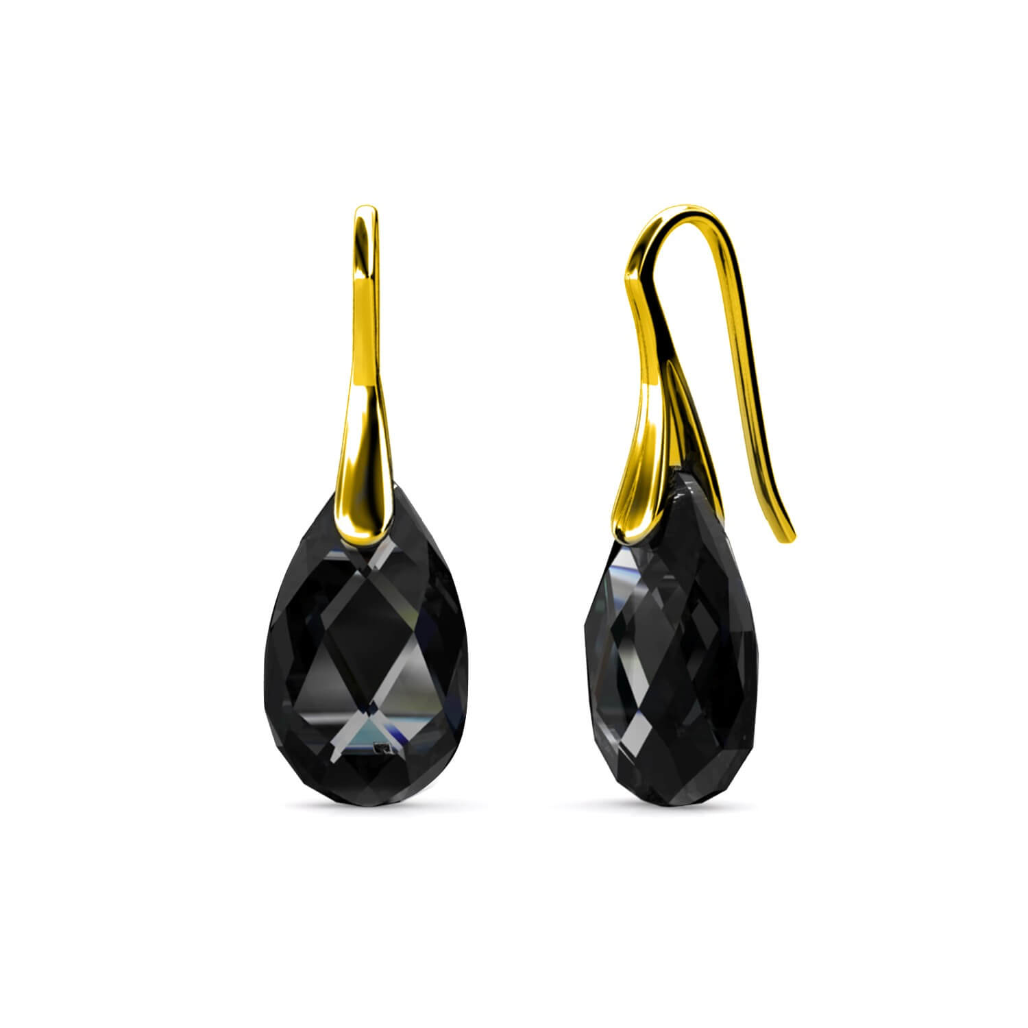 Boucles d'oreilles Teardrop Hook - Doré et noir