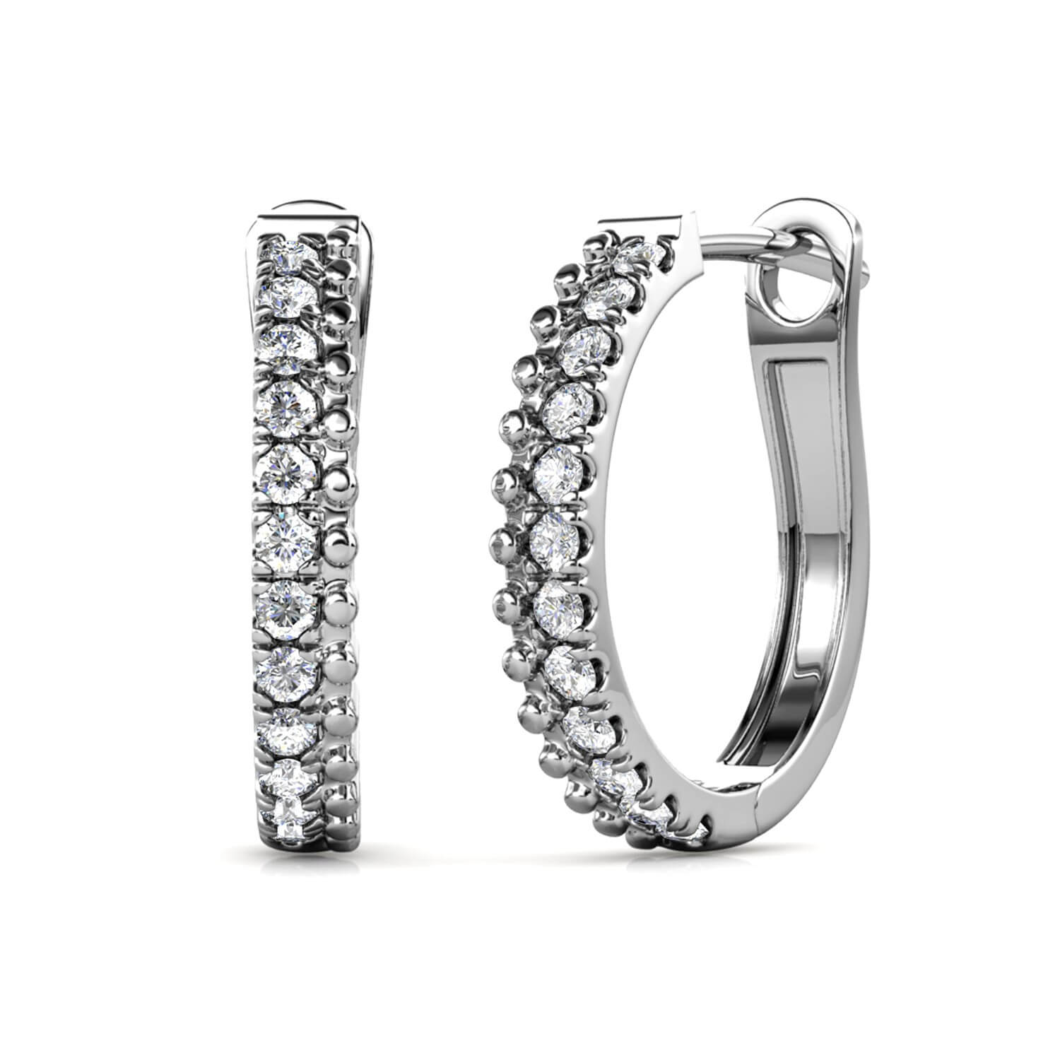 Boucles d'oreilles Aleah - Argenté et Cristal