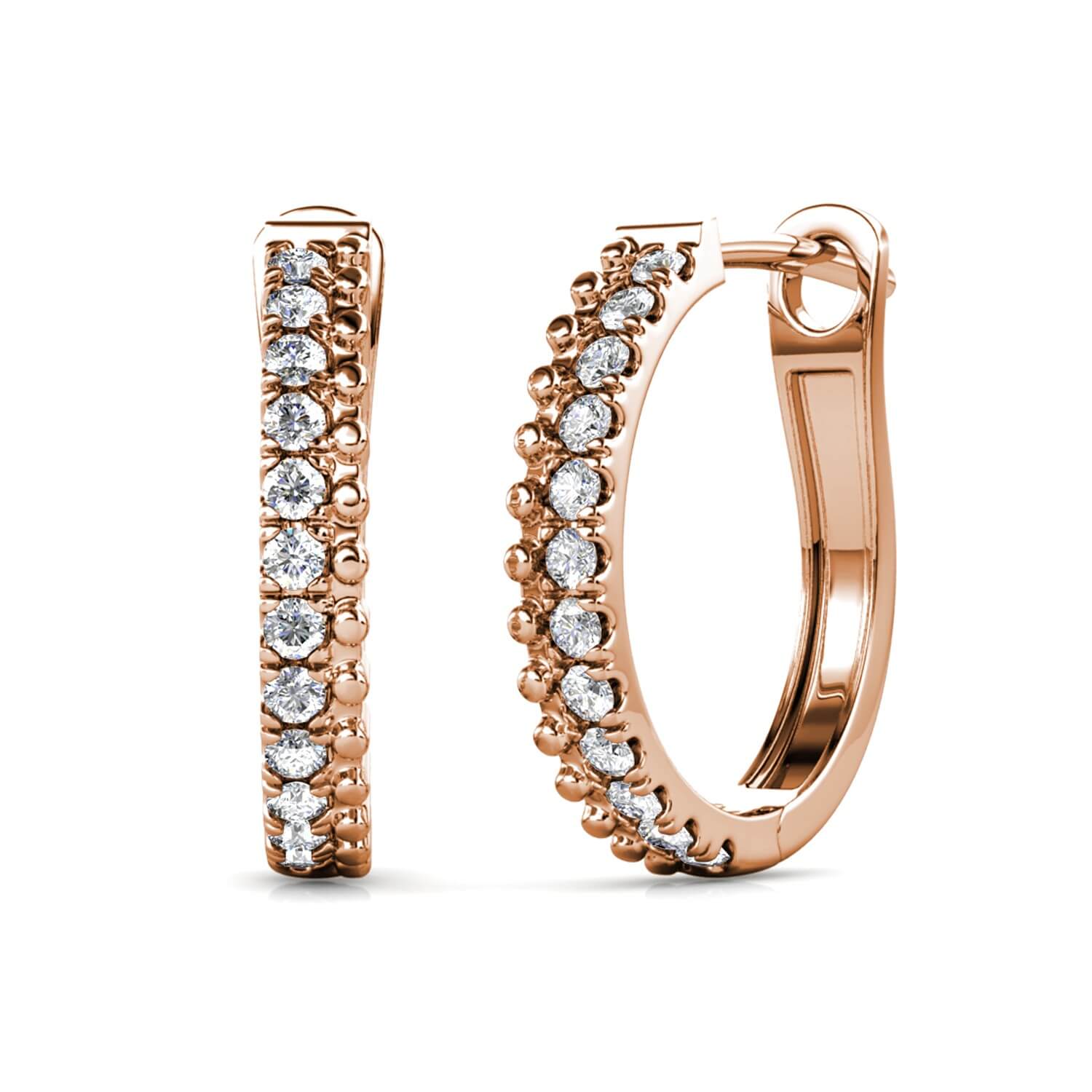 Boucles d'oreilles Aleah - Or Rosé et Cristal