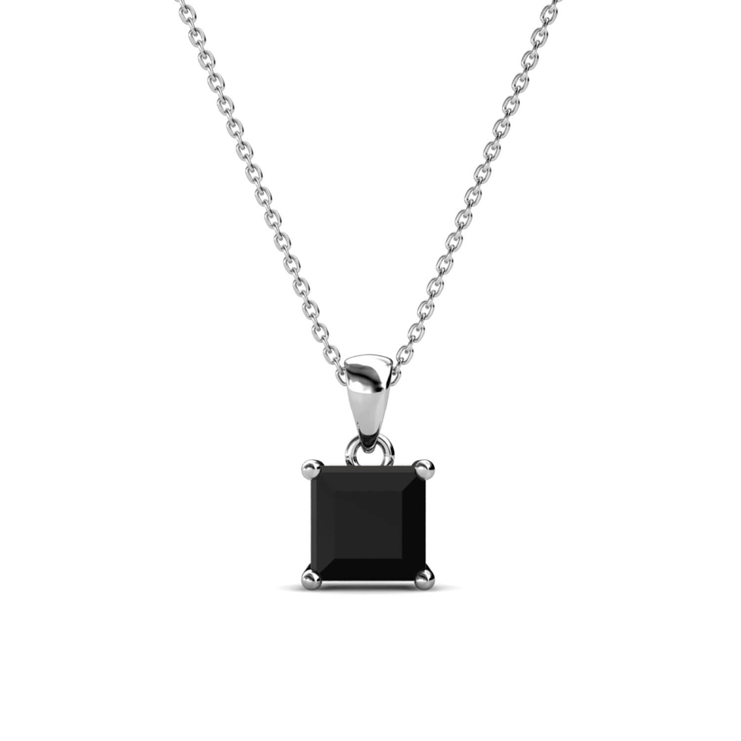 Simple Square Pendant - Silver and Black