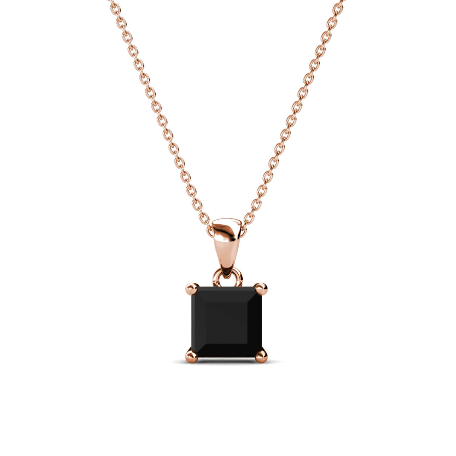 Simple Square Pendant - Rose Gold and Black