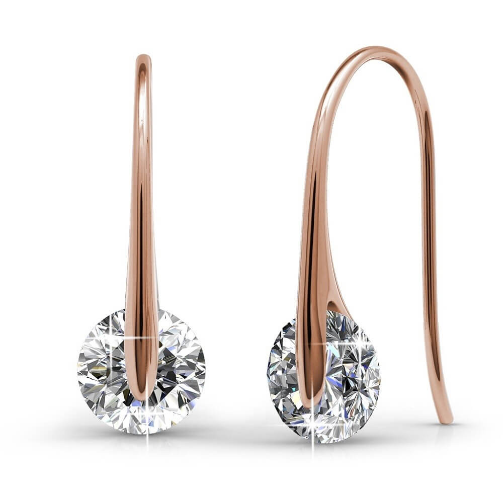 Boucles d'oreilles Classy - Or Rosé et Cristal