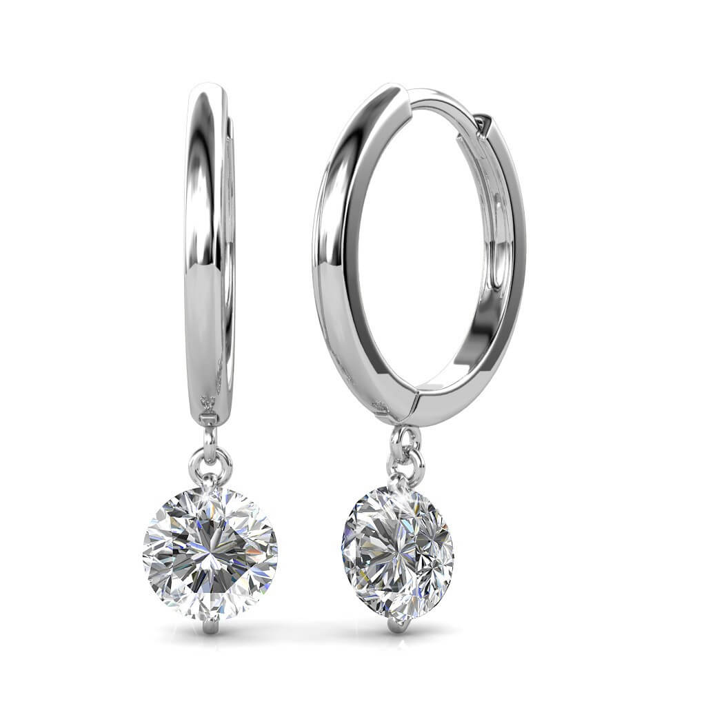 Boucles d'oreilles Grace - Argenté et Cristal