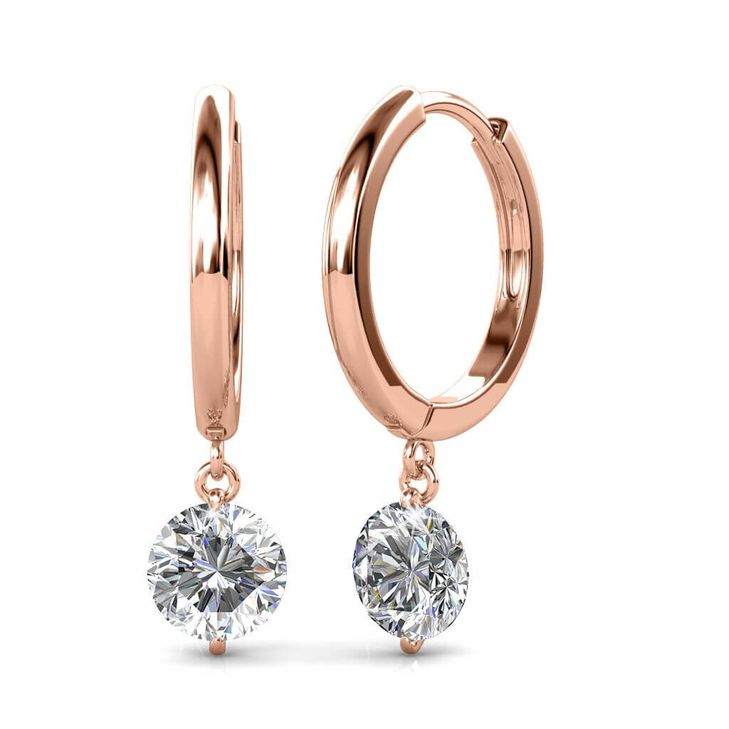 Boucles d'oreilles Grace - Or Rosé et Cristal