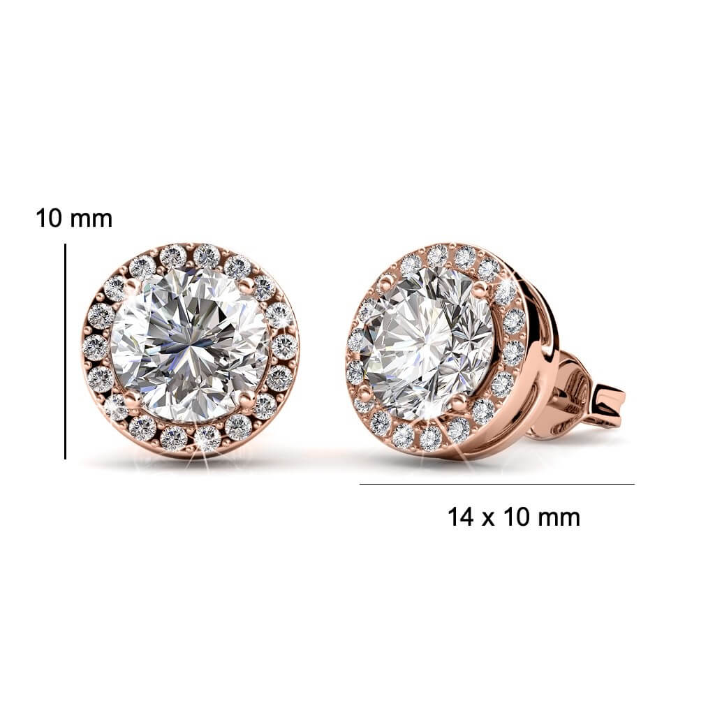Boucles d'oreilles Sophia - Or Rosé et Cristal