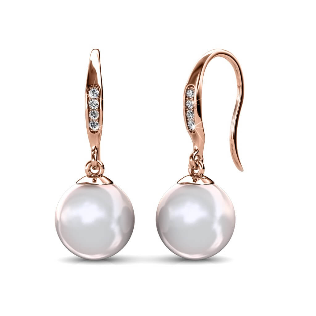 Boucles d'oreilles Pearl Hook - Or Rosé et Blanc