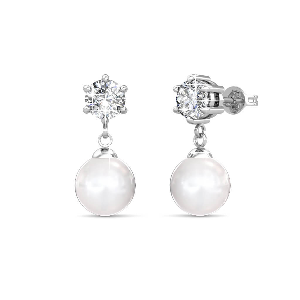 Boucles d'oreilles Pauline - Argenté et Cristal