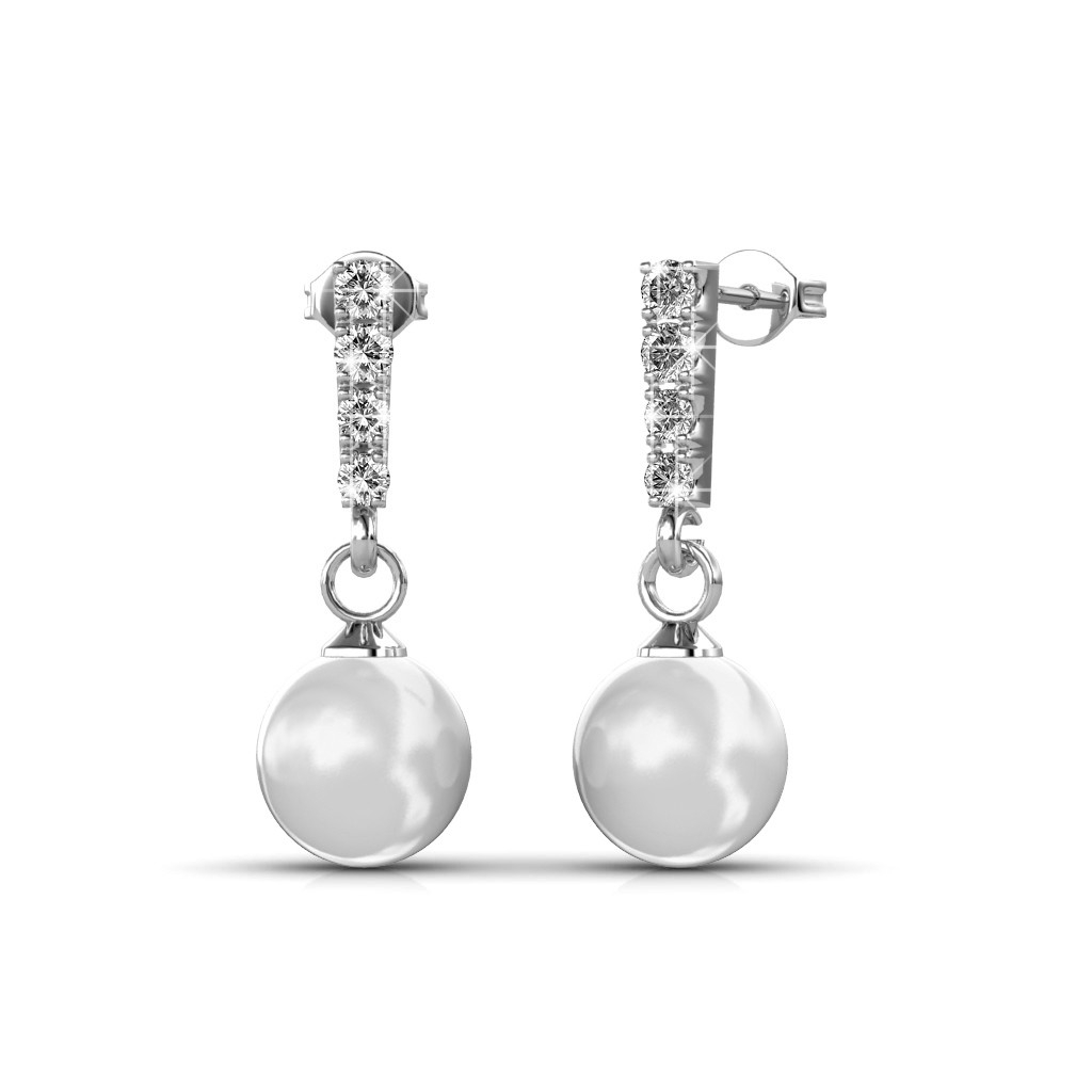 Boucles d'oreilles Mercury - Argenté et Cristal